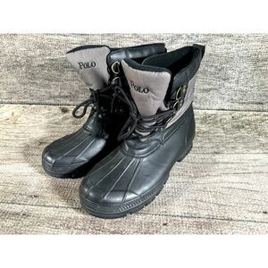 Polo Ralph Lauren Crestwick Duck Boot Black Mens 12 D Rain Snow Hunting
